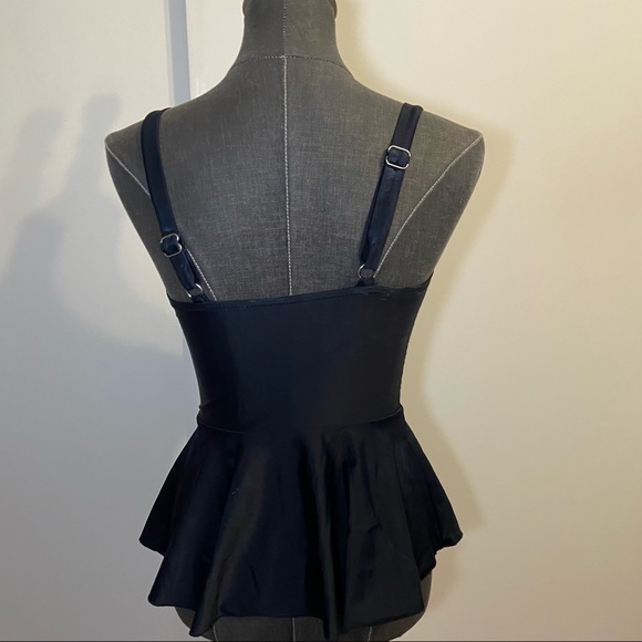 Jessica Rey Black Peplum Bathing Suit Top Tankini - Picture 2 of 3